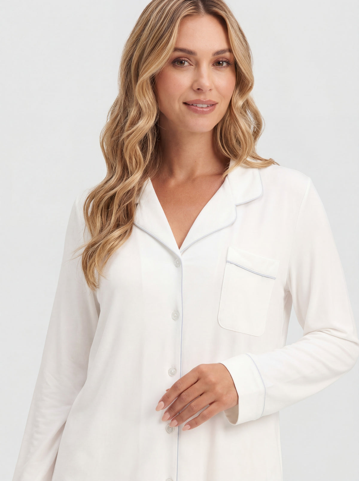 Witte bamboe pyjama