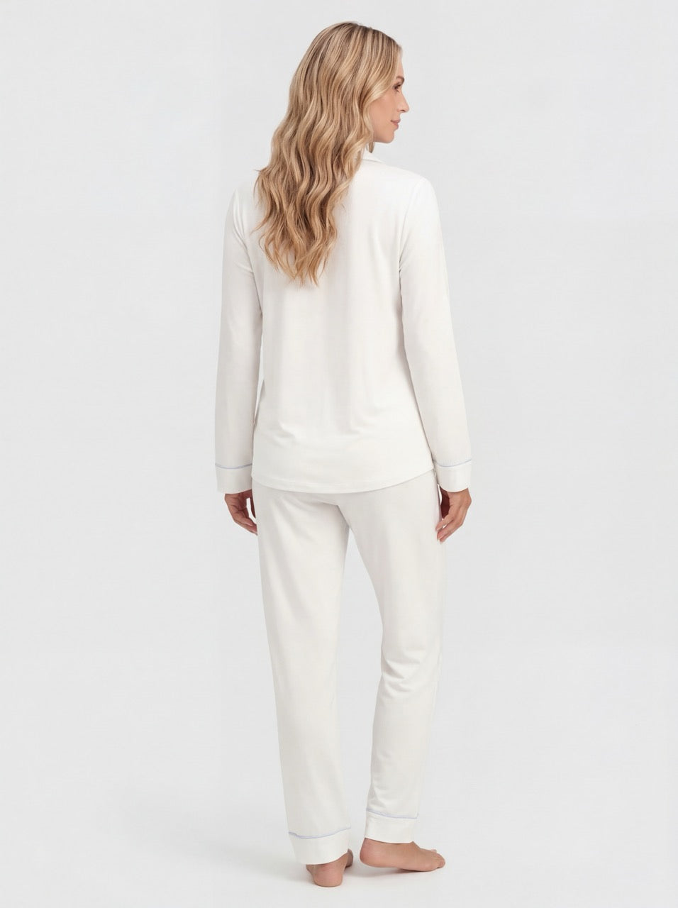 Witte bamboe pyjama