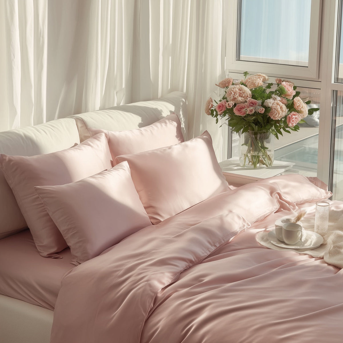 Roze Bamboe Dekbedovertrek