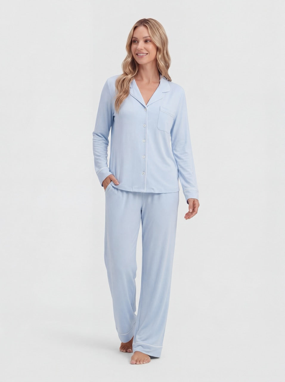 Hemelsblauwe bamboe pyjama