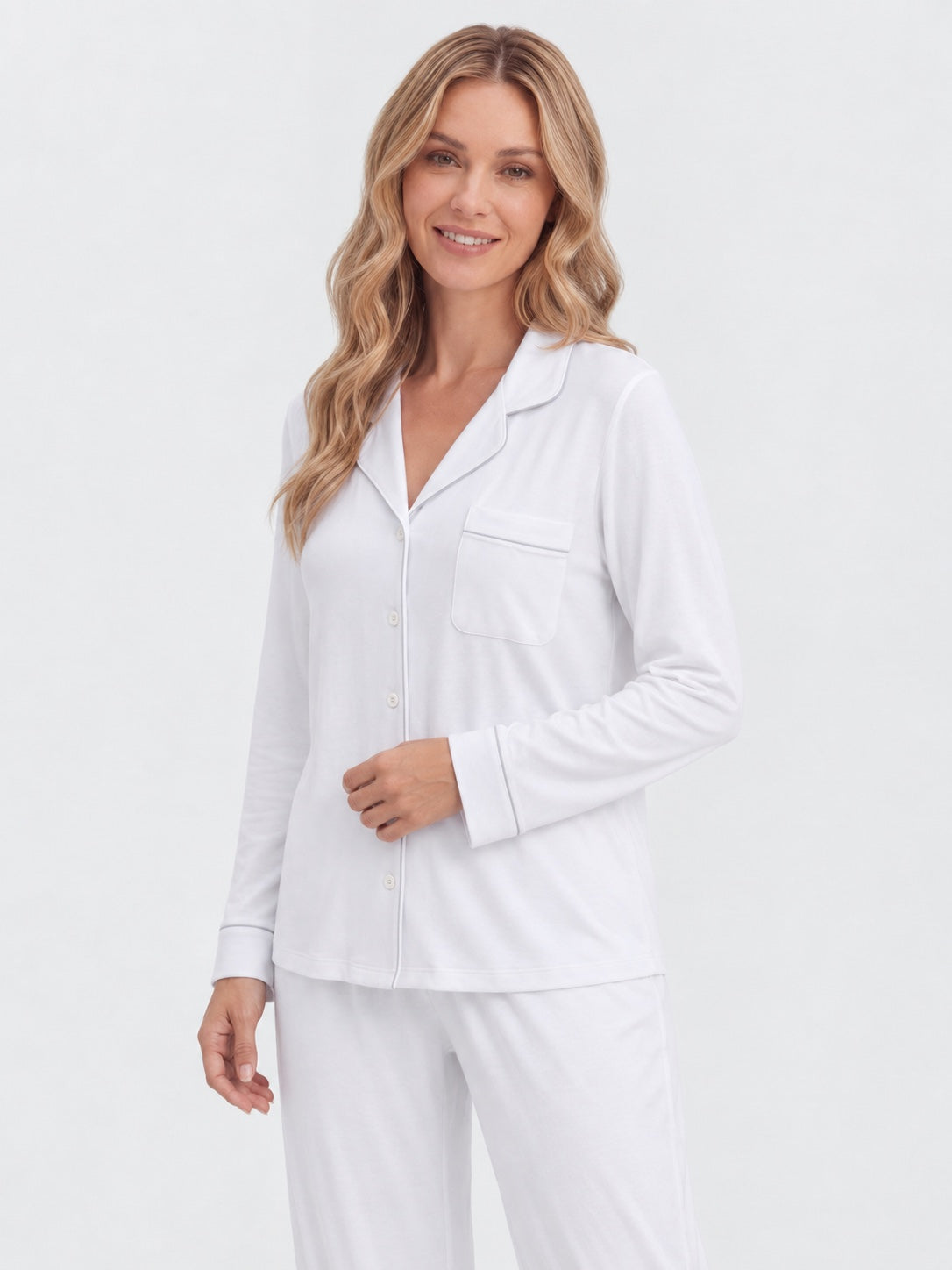 Witte bamboe pyjama