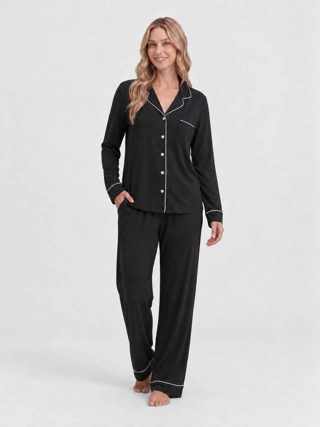 Zwarte bamboe pyjama