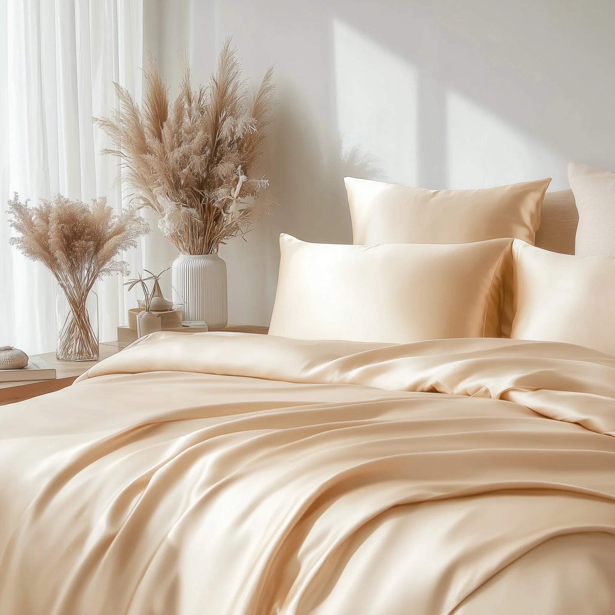 Beige Bambus Sengesett