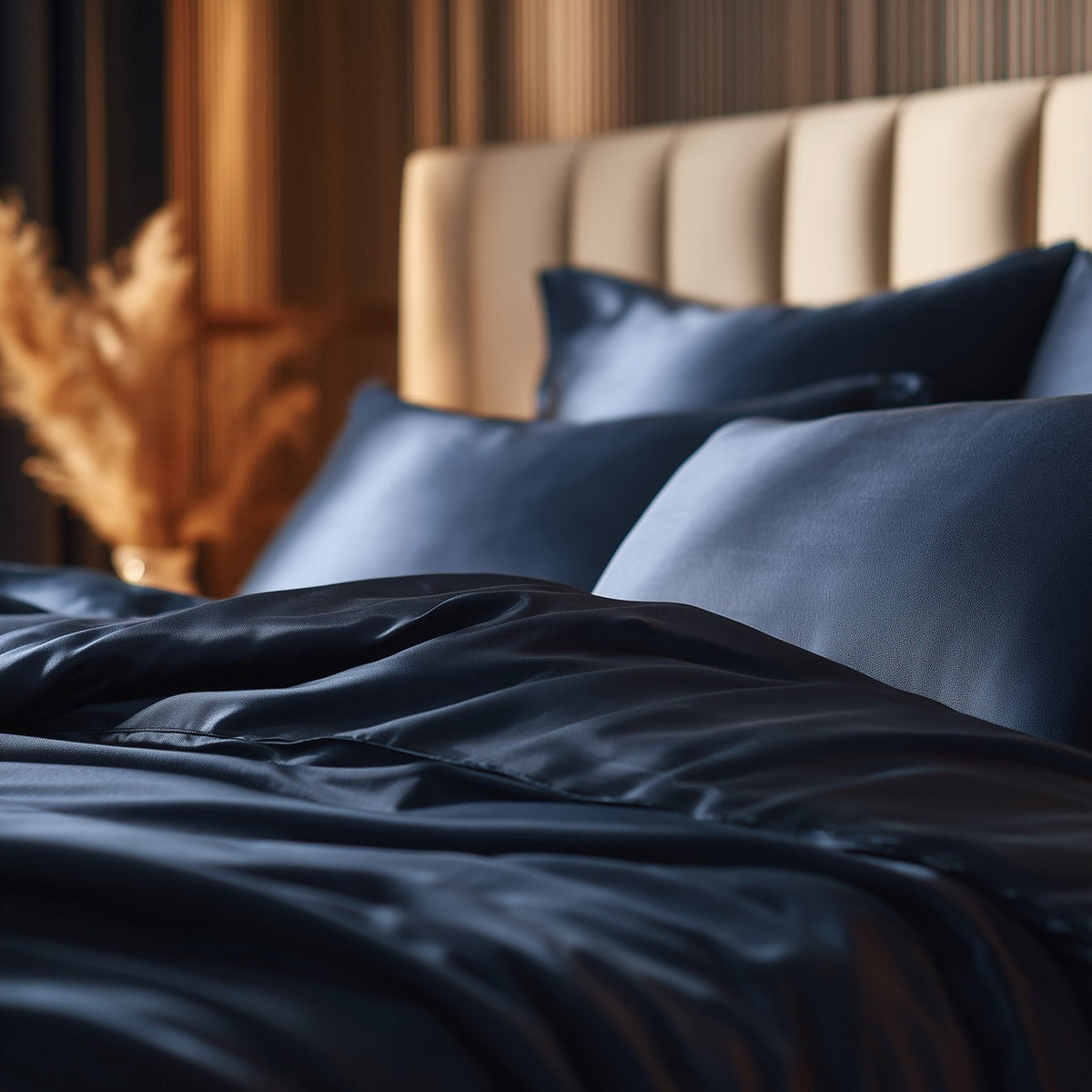 Marineblauw Bamboe Dekbedovertrek