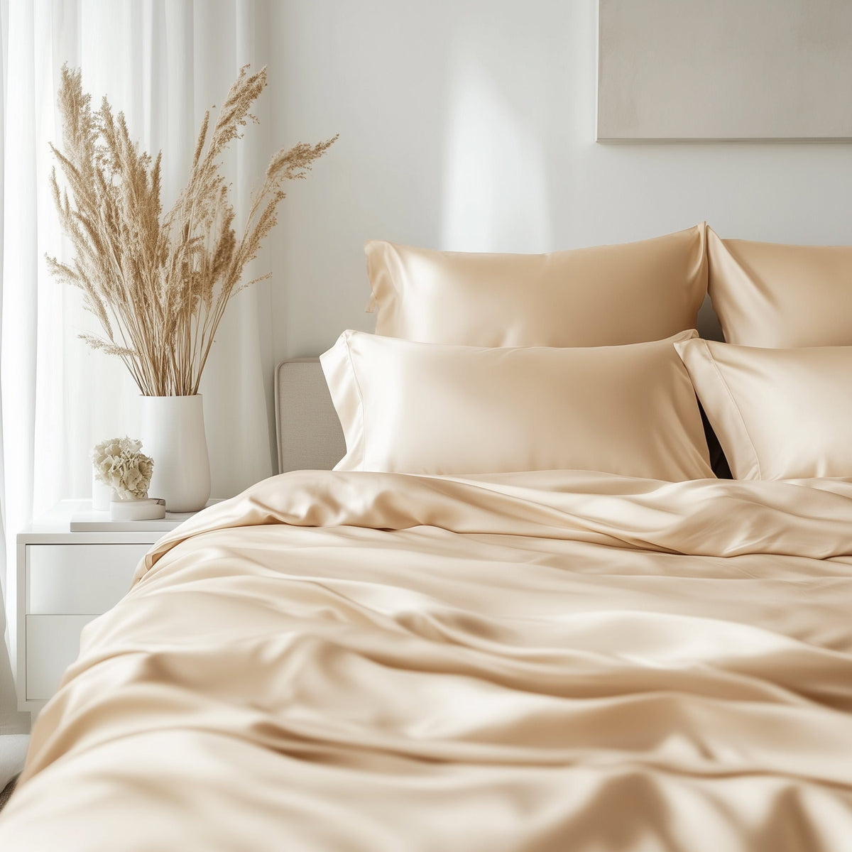 Beige Bambus Sengesett